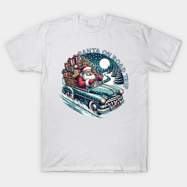 Christmas Santa Road Trip T-Shirt by LionKingShirts